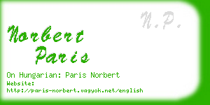 norbert paris business card